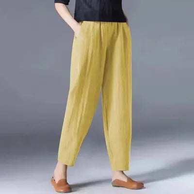 Raelyn Cotton Linen Harem Pants