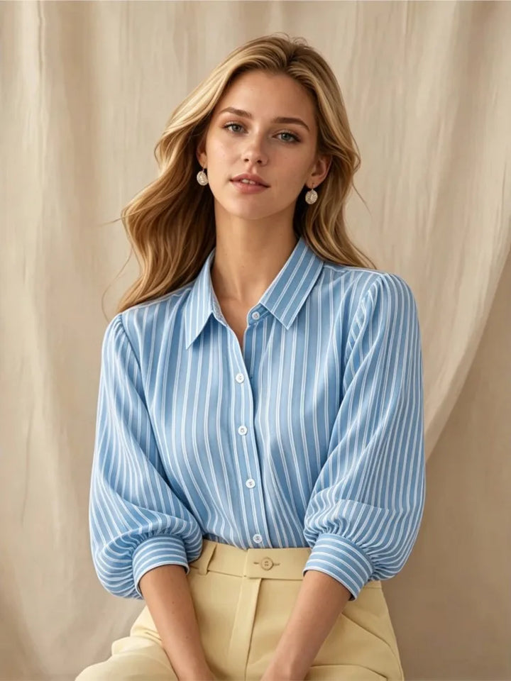 Rosalinda Striped Puff Sleeve Shirt