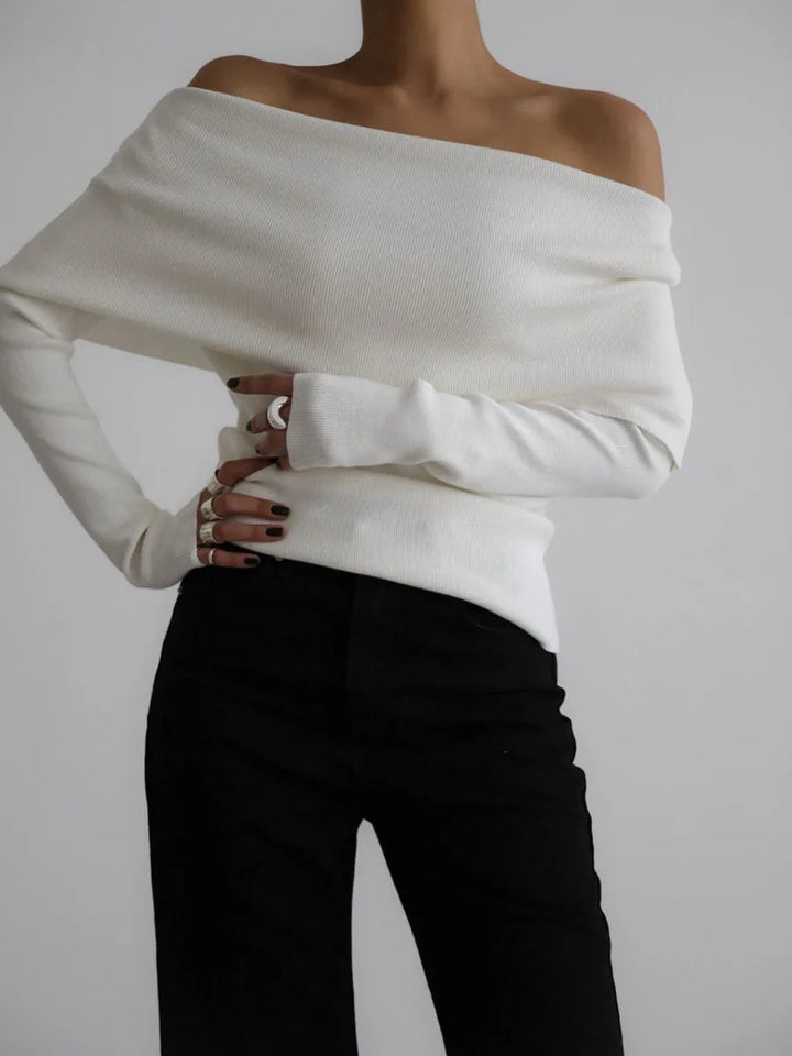 Eliza Foldover Neck Sweater