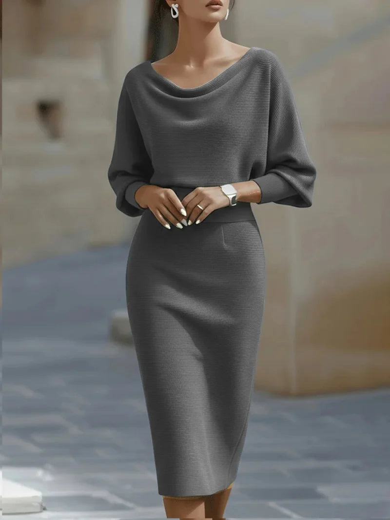Eleanora Cowl Neck Midi Dress