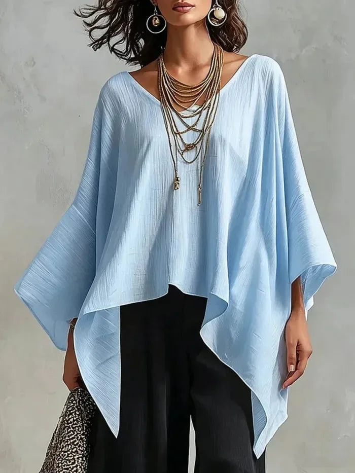 Aurélie Batwing V Neck Blouse