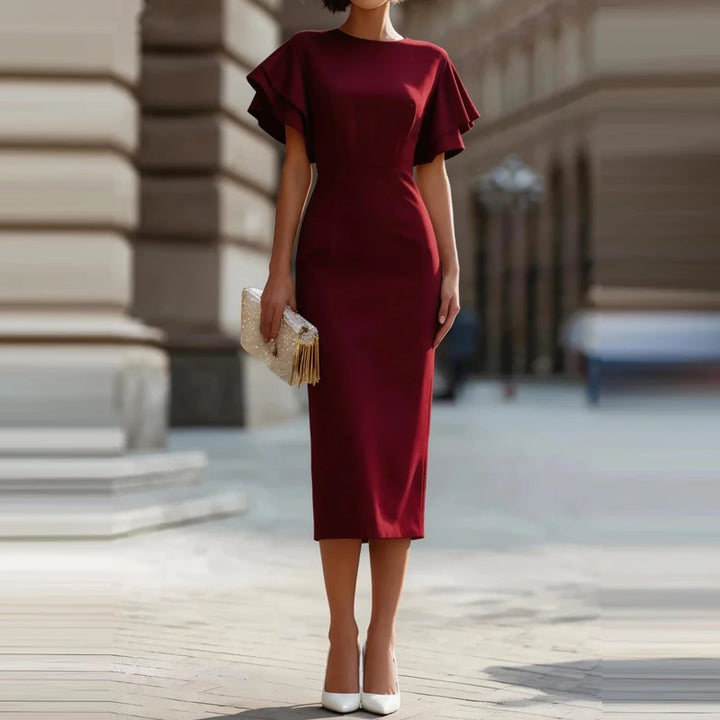 Isadora Ruffle Sleeve Midi Dress
