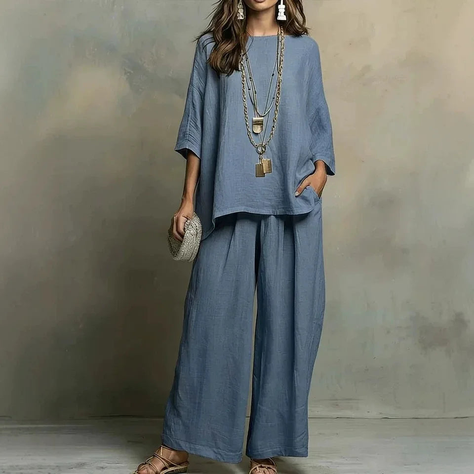 Juliana Breathable Linen Pant Set