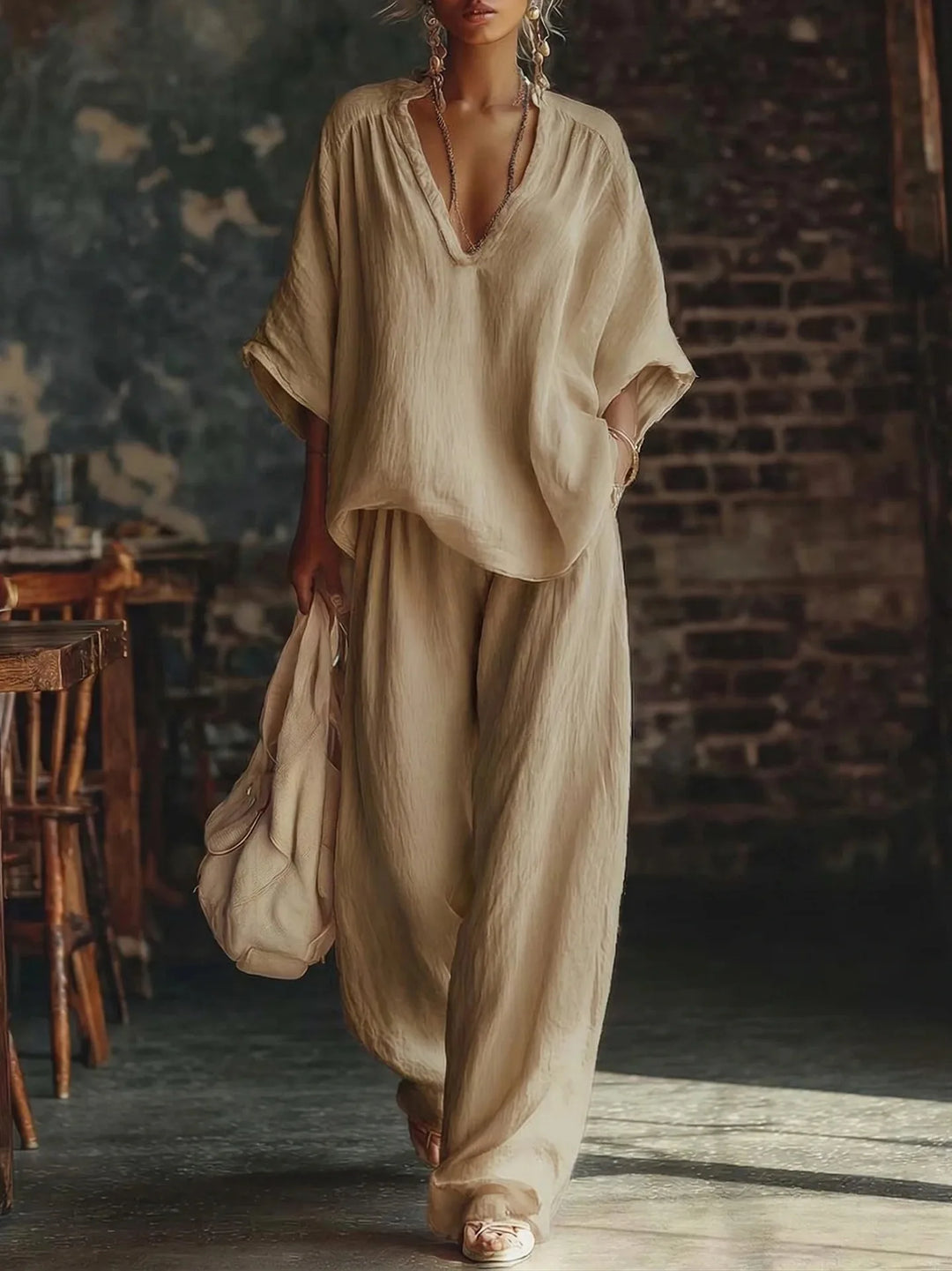 Dixie Relaxed Wide Leg Pant Set