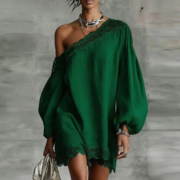 Bellarose One Shoulder Boho Mini Dress