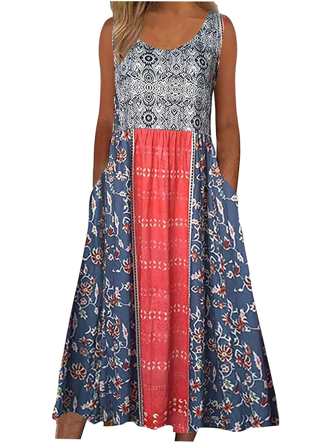 Eliane Boho Floral Midi Dress