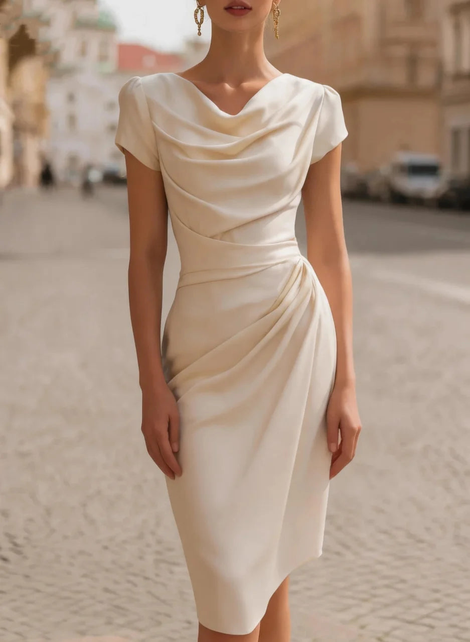 Annalise Draped Sheath Midi Dress