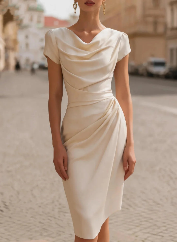 Annalise Draped Sheath Midi Dress