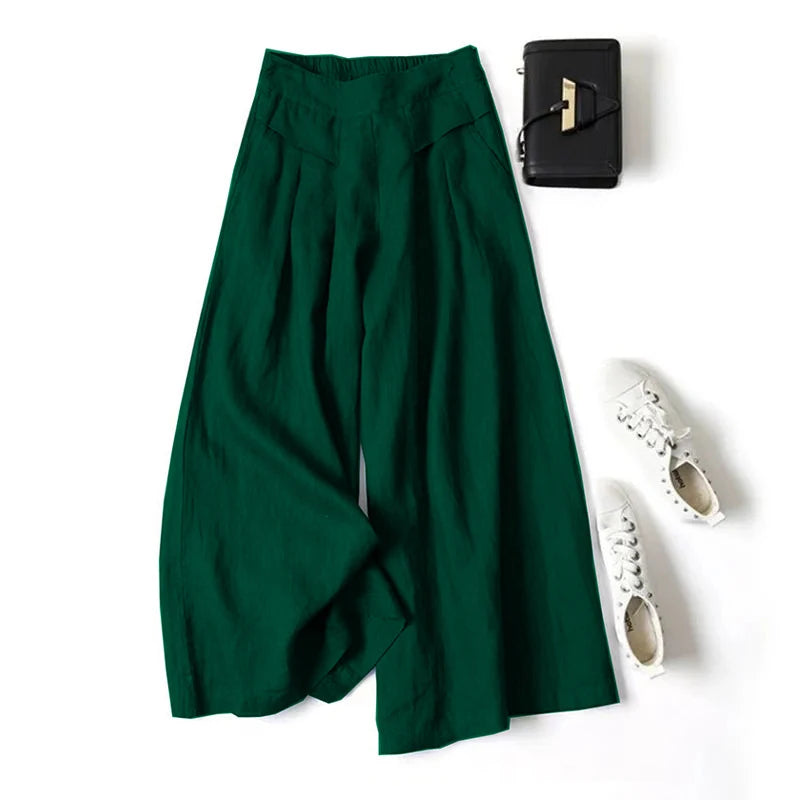 Adeline Cotton Linen Wide Leg Pants
