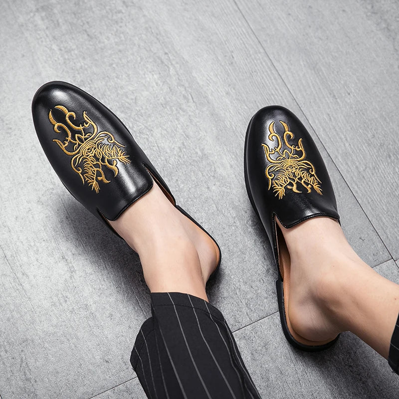 Gabriel Embroidered Mule Loafers