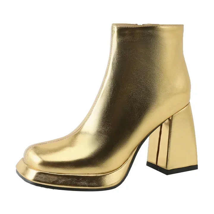 Bianca Metallic Platform Ankle Boots