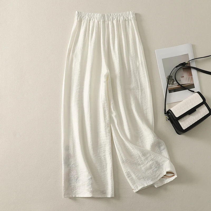 Lucy Embroidered Linen Trousers