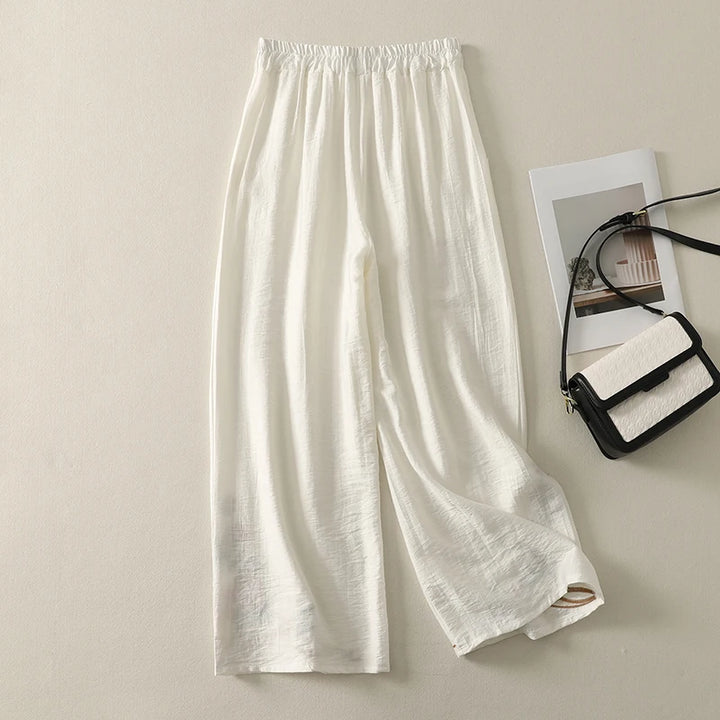 Lucy Embroidered Linen Trousers