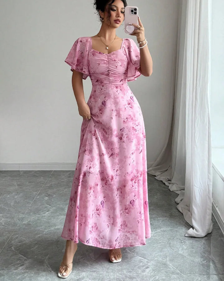 Aliyah Puff Sleeve Midi Dress