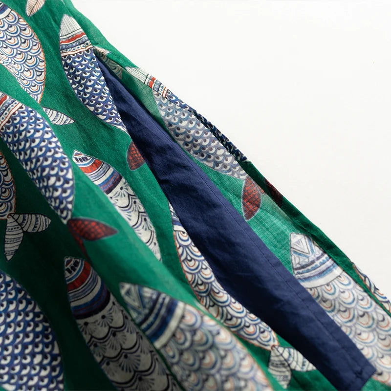 Vivienne Fish Print Midi Dress