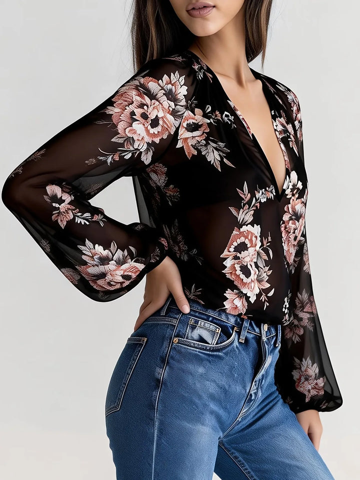 Giselle Floral Chiffon Blouse