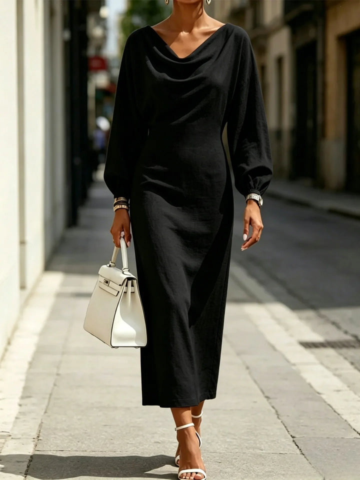 Adeline Cowl Neck Midi Dress