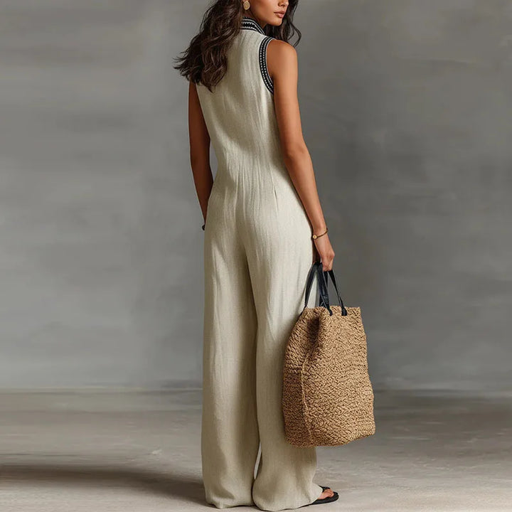 Darlene Lace Trim Jumpsuit