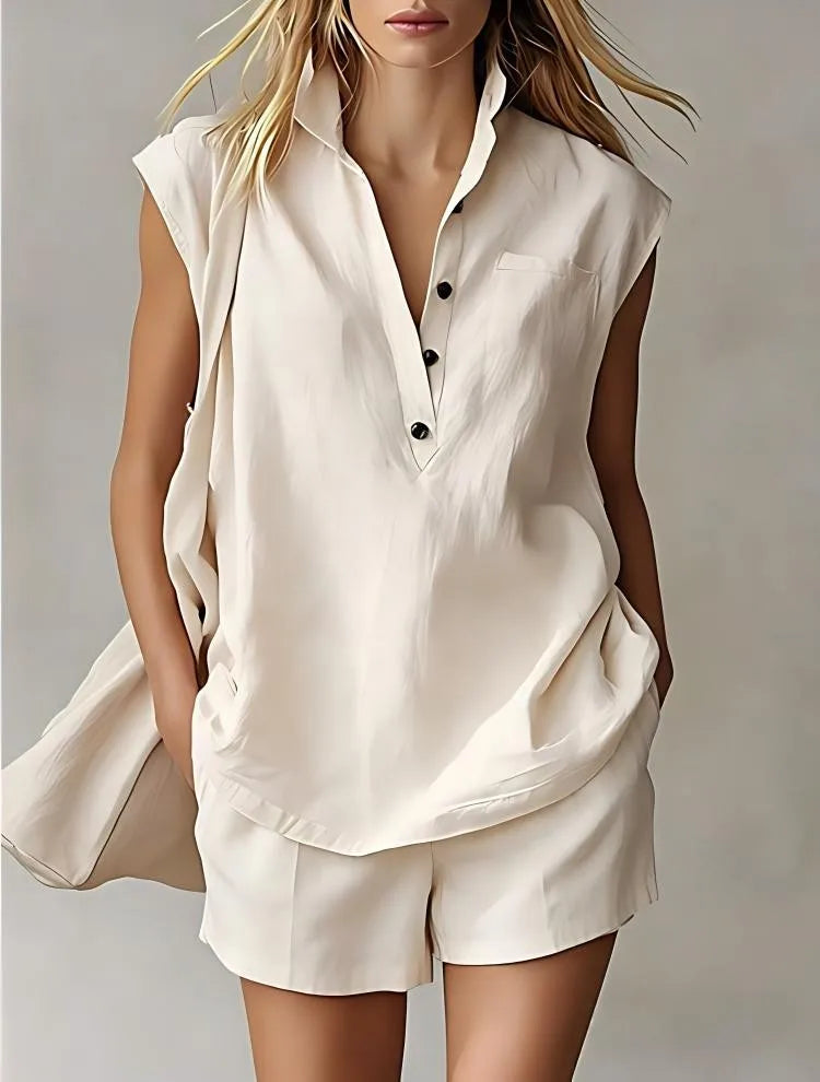 Harlow Breathable Cotton Linen Shorts Set