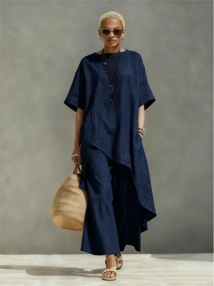 Marlowe Relaxed Fit Asymmetrical Top Set