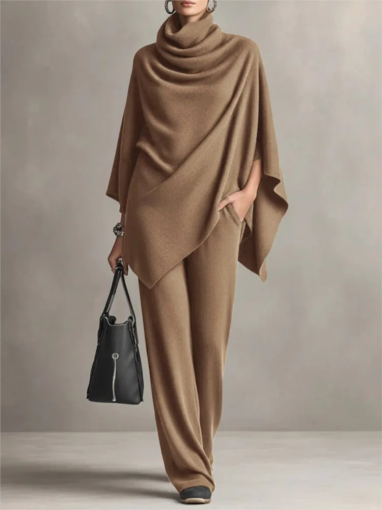 Marcelle Draped Cozy Poncho Set