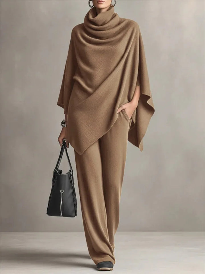 Marcelle Draped Cozy Poncho Set