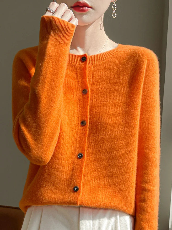 Emmeline Crewneck Wool Cardigan