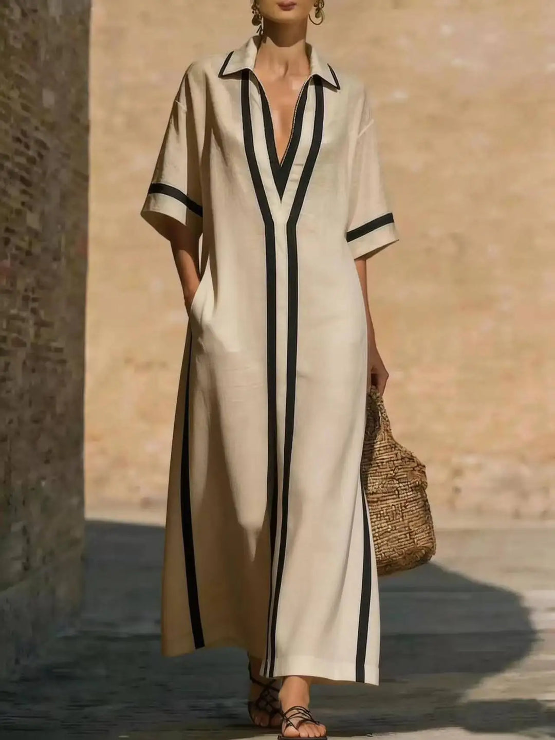 Victoria V Neck Shirt Long Dress