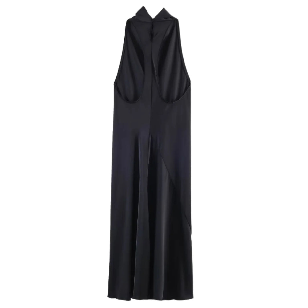 Celeste Satin Halter Maxi Dress