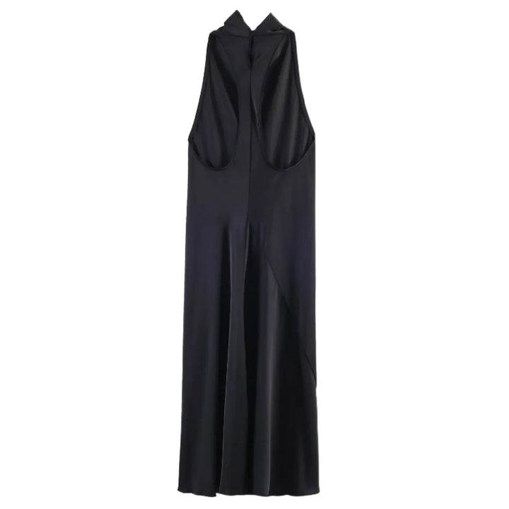 Celeste Satin Halter Maxi Dress