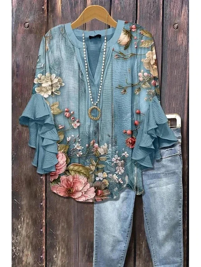 Remina Relaxed Floral Blouse