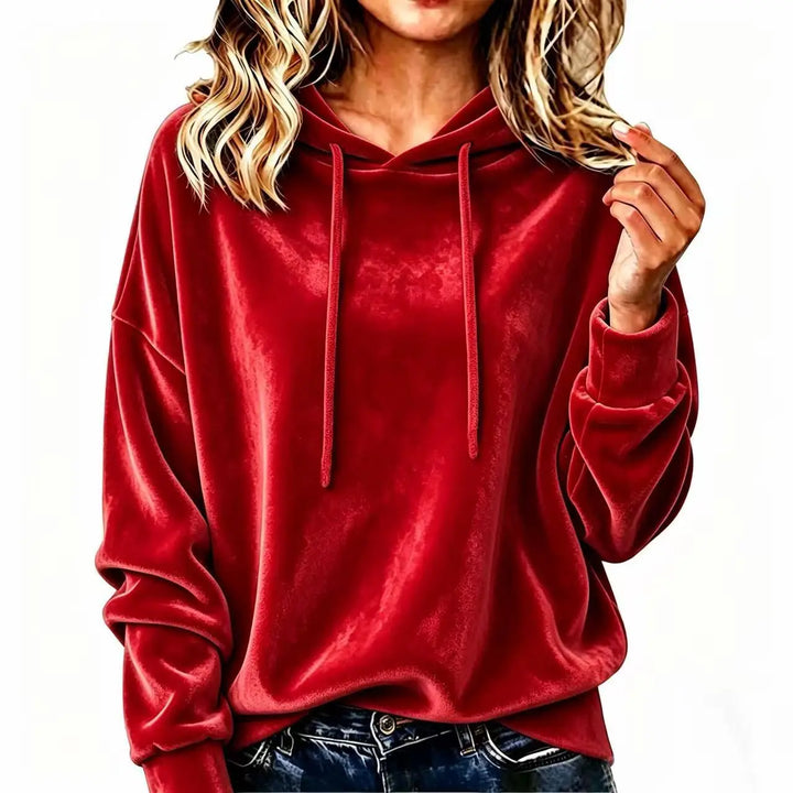 Annelise Drawstring Velvet Hoodie