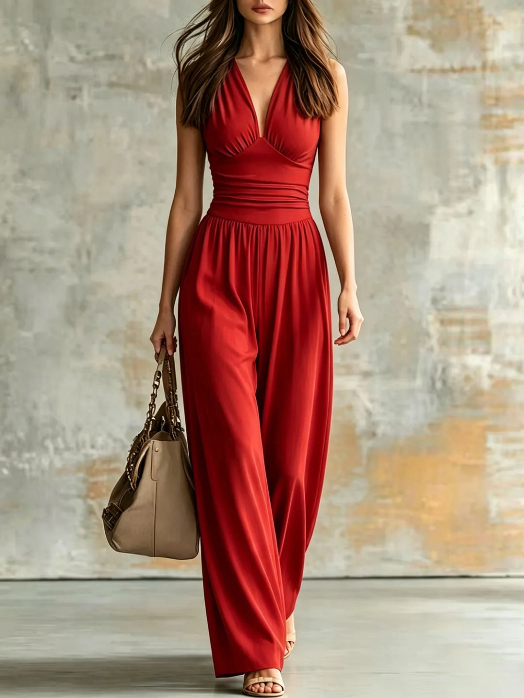 Kendall Figure Flattering V Neck Jumpsuit
