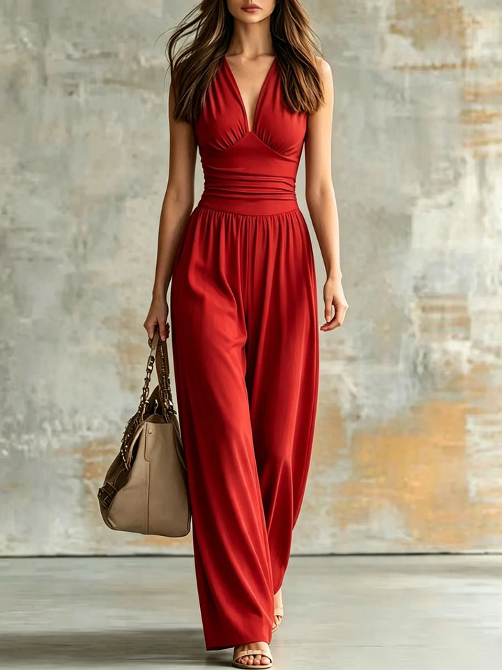 Kendall Figure Flattering V Neck Jumpsuit