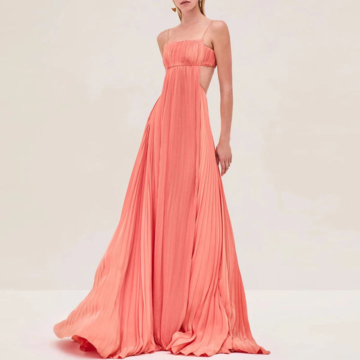 Aureline Flowy Pleated Wedding Guest Dress