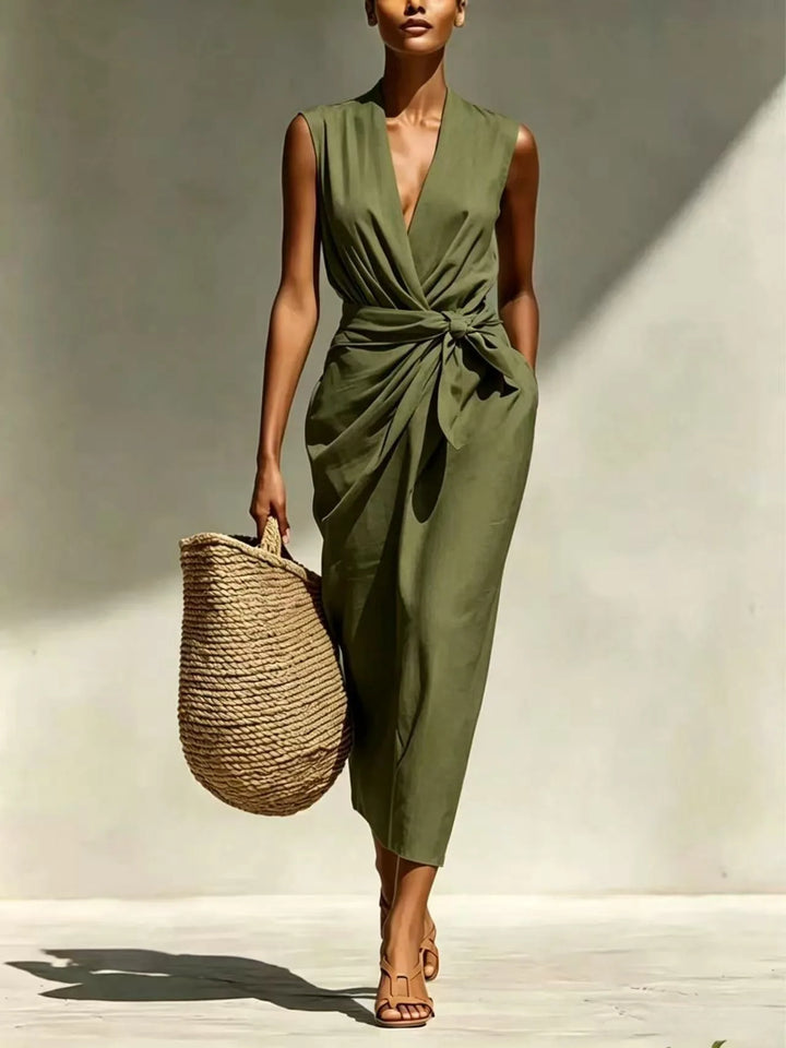 Adeline Front Twist Midi Dress