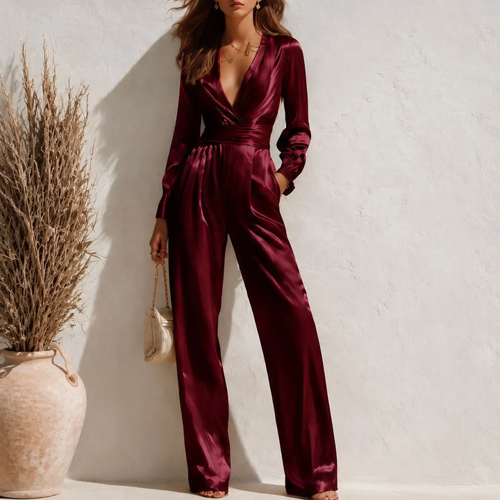 Bella Satin Wide Leg Jumpsuit