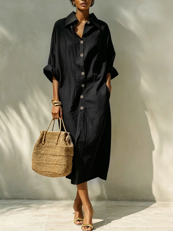 Emily Button Front Midi Dress