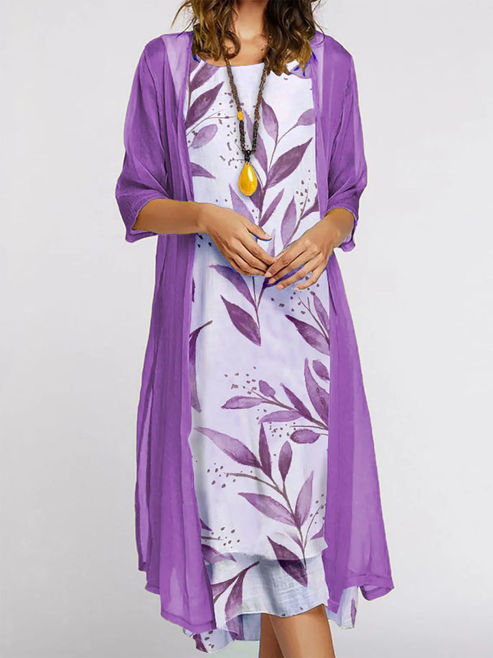 Kia Floral Cardigan Midi Dress