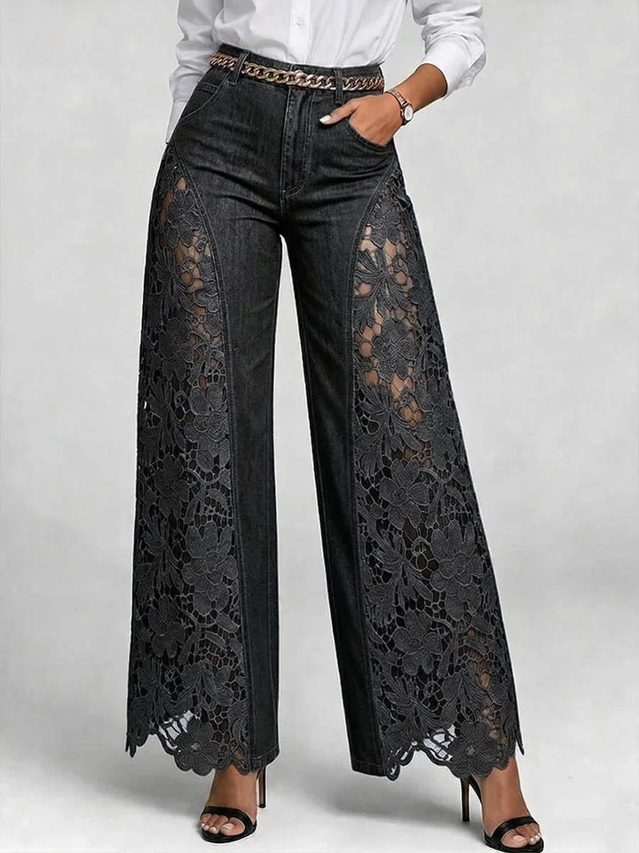 Noelle Floral Lace Wide Leg Pants