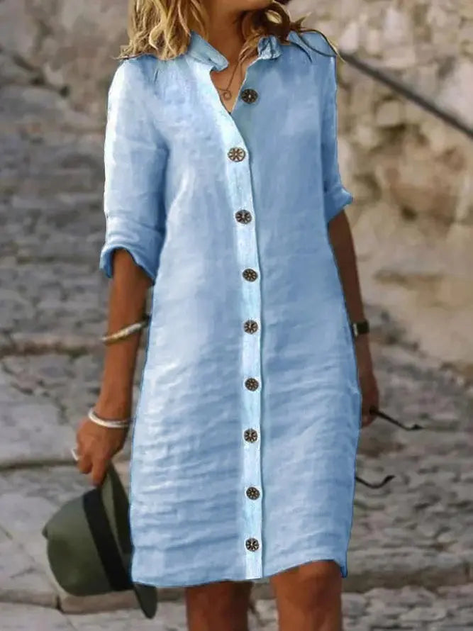 Claire Button Front Mini Dress