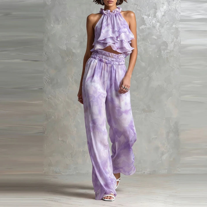 Laura Ruffle Halter Co-Ord Set