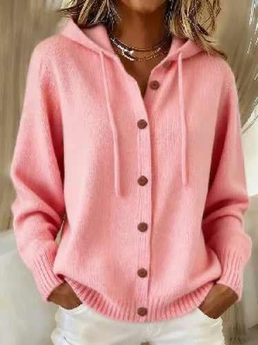 Avery Button Front Hooded Cardigan