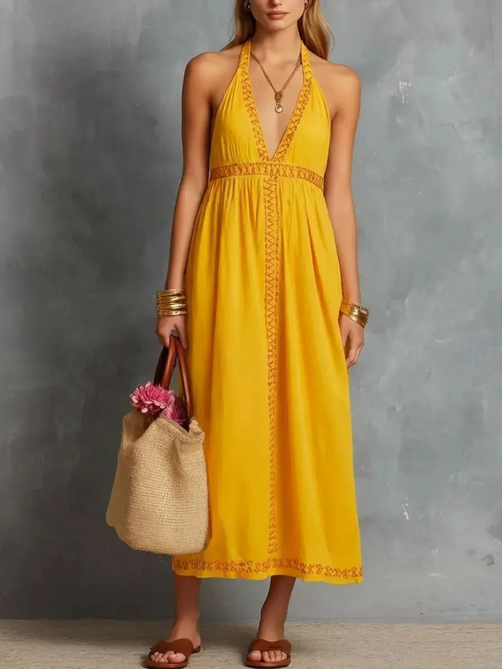 Emma Sleeveless V Neck Maxi Dress