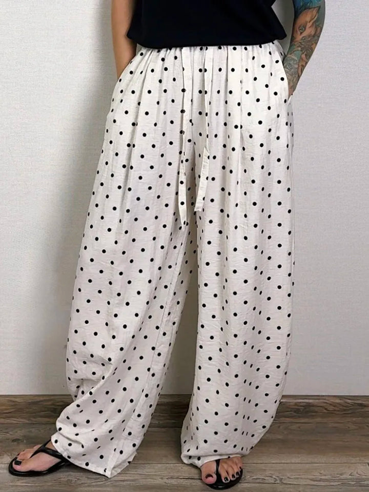 Elodie Barrel Polka Dot Trousers