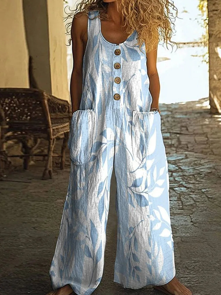 Selena Boho Floral Wide Leg Jumpsuit