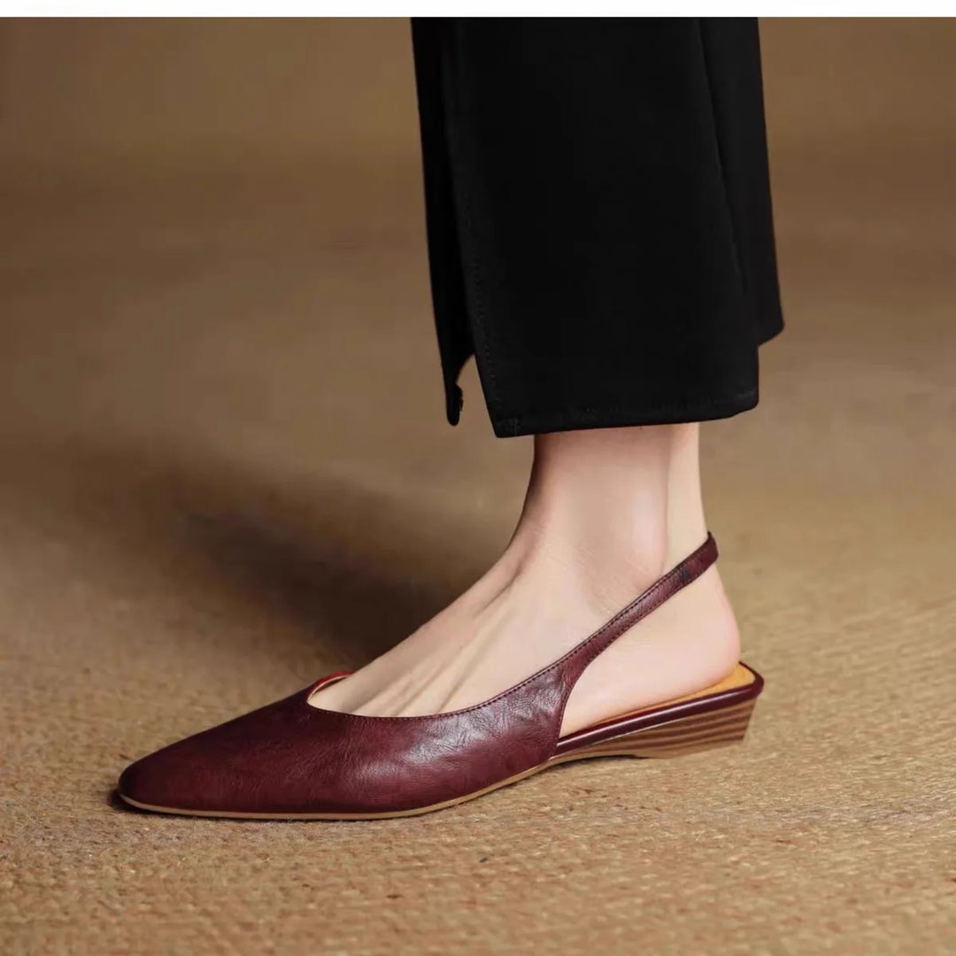 Celeste Genuine Leather Pointed Toe Flats