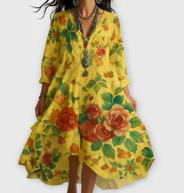 Avaline Boho Floral Maxi Dress