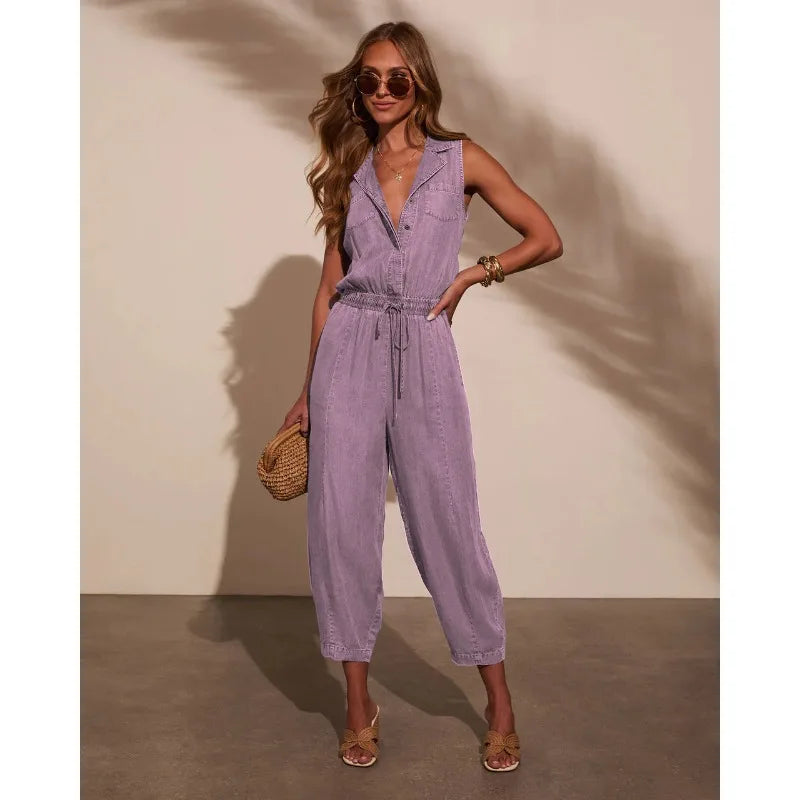 Delaney Casual Drawstring Jumpsuit
