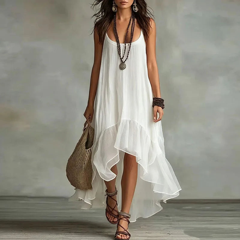 Deborah Flowy Ruffle Maxi Dress
